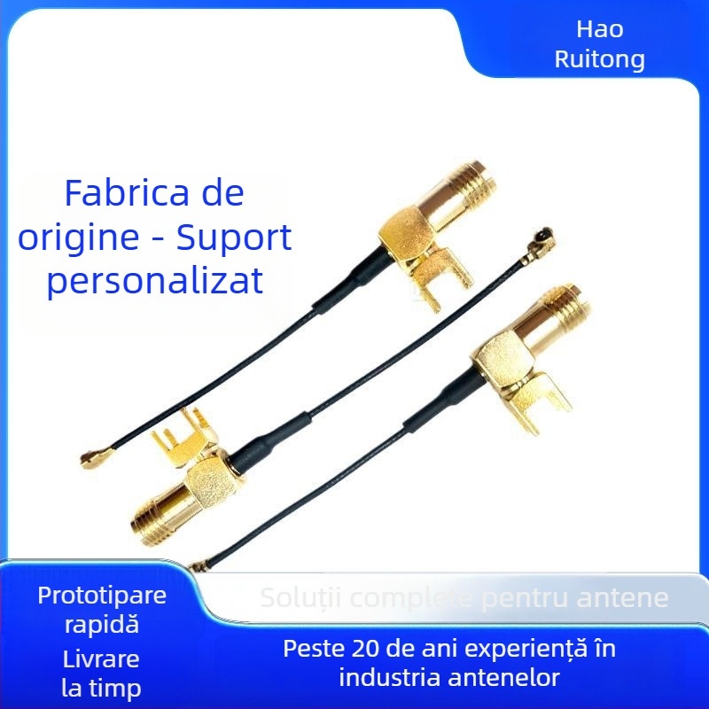 Haoruitong SMA către IPEX adaptor pentru linie coaxială și alimentare antenă, interfață IPEX-SMA, montaj cu șurub exterior