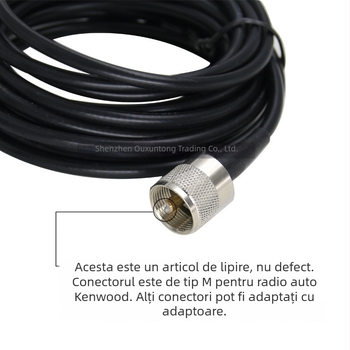 Antena pentru walkie-talkie montată pe vehicul, design cu formă de aripă de rechin (136-174/400-480 MHz, câștig 3.5, impedanță 50 Ω, SWR ≤ 2)