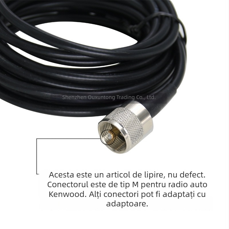 Antena pentru walkie-talkie montată pe vehicul, design cu formă de aripă de rechin (136-174/400-480 MHz, câștig 3.5, impedanță 50 Ω, SWR ≤ 2)