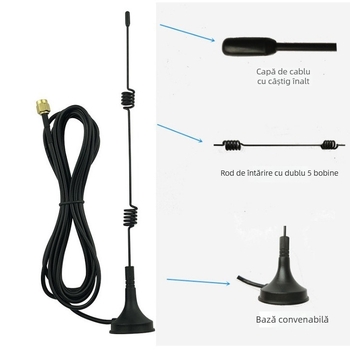 Antena pentru 4G, TV digital, Wi‑Fi, 2,4 GHz PCS, satelit cu bandă întreagă