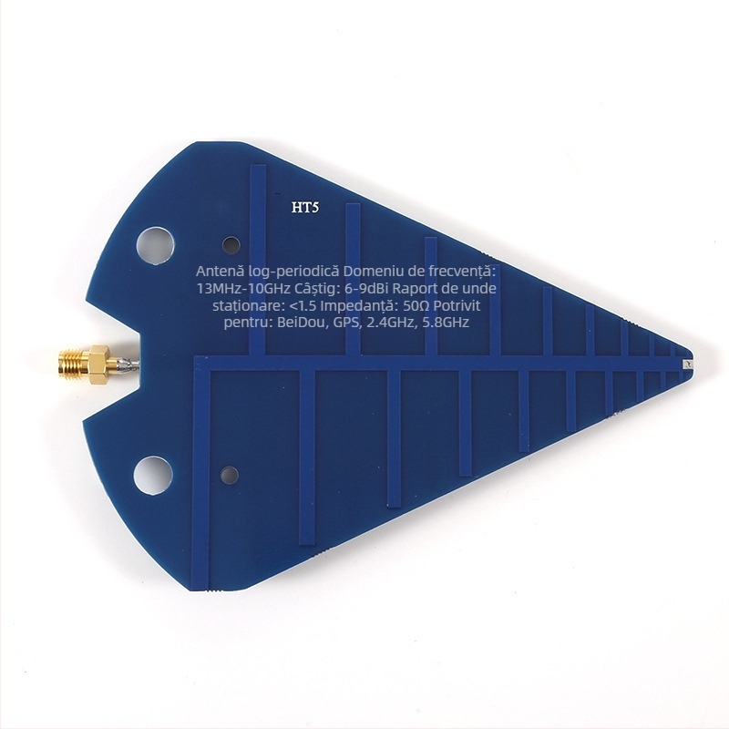 HT5 antenă UWB log-periodică cu bandă lată, 1575 MHz, 2.4 GHz, 5.8 GHz