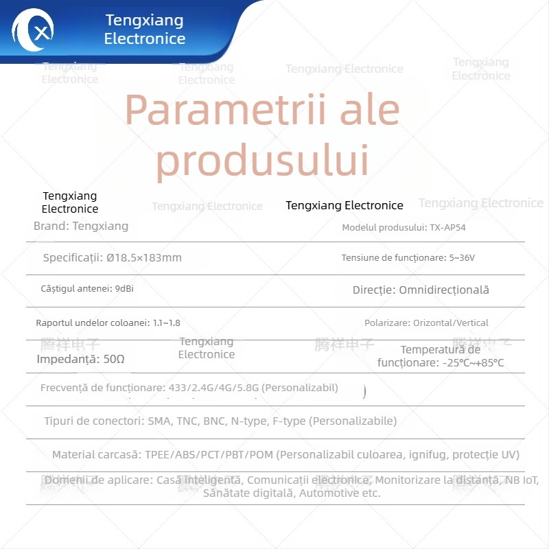 Router GSM 2G/3G/4G cu antenă externă, set-top box, 915/868 MHz, SWR ≤ 1,5, Tengxiang