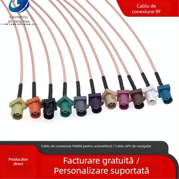 Cablu RF de extensie auto FAKRA la SMB pentru antena GPS/Radio a mașinii - transmisie semnal, înveliș TPE, cablu RF, Brand Jinyang Hao