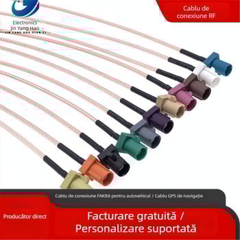 Cablu RF de extensie auto FAKRA la SMB pentru antena GPS/Radio a mașinii - transmisie semnal, înveliș TPE, cablu RF, Brand Jinyang Hao