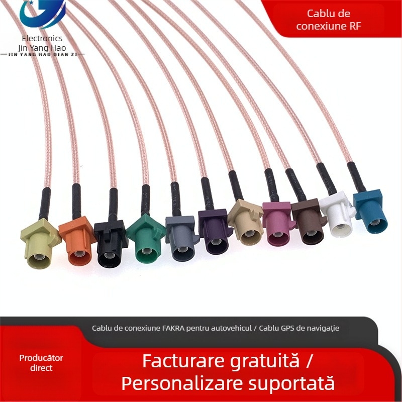Cablu RF de extensie auto FAKRA la SMB pentru antena GPS/Radio a mașinii - transmisie semnal, înveliș TPE, cablu RF, Brand Jinyang Hao