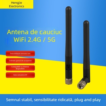 Antena pentru router – dual-band Wi‑Fi 2,4/5,8 GHz, antenă externă tip bețișor, câștig înalt, compatibil Bluetooth