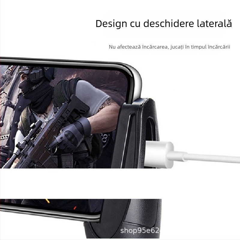 Grip de joc pentru mobil în formă de ou de gâscă, cu suport, pentru PUBG și Peace Elite, conectare prin cablu, material PP, 45 g, model 123