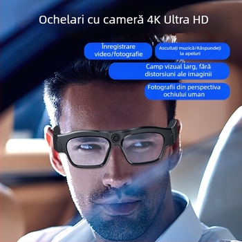 XV18 Ochelari inteligenți cu cameră 8MP, baterie 400mAh, design pe cap, înregistrare HD, rază wireless 10m