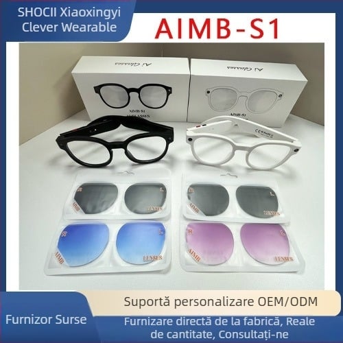 Ochelari inteligenți AIMB-S1 cu traducere în timp real, cameră 2MP, baterie 270mAh, montare pe cap, transmisie WiFi