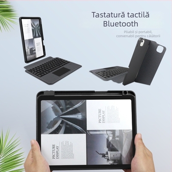 Tastatură Bluetooth Magic Keyboard cu husă din piele împărțită pentru iPad 11-a generație, ecrane de 10.2-inch și 10.5-inch