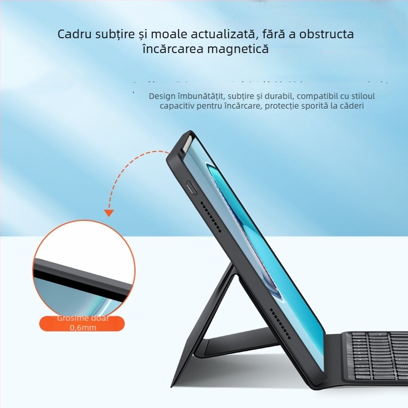 Tastatură Bluetooth fără fir cu design magnetic divizat pentru tabletă Huawei MatePad, ergonomic, 670 g
