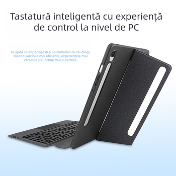 Tastatură Bluetooth wireless cu husă magnetică detașabilă pentru tabletă Samsung de 11 inch, suport ergonomic, dimensiuni 28.5 x 20.5 x 2.5 cm