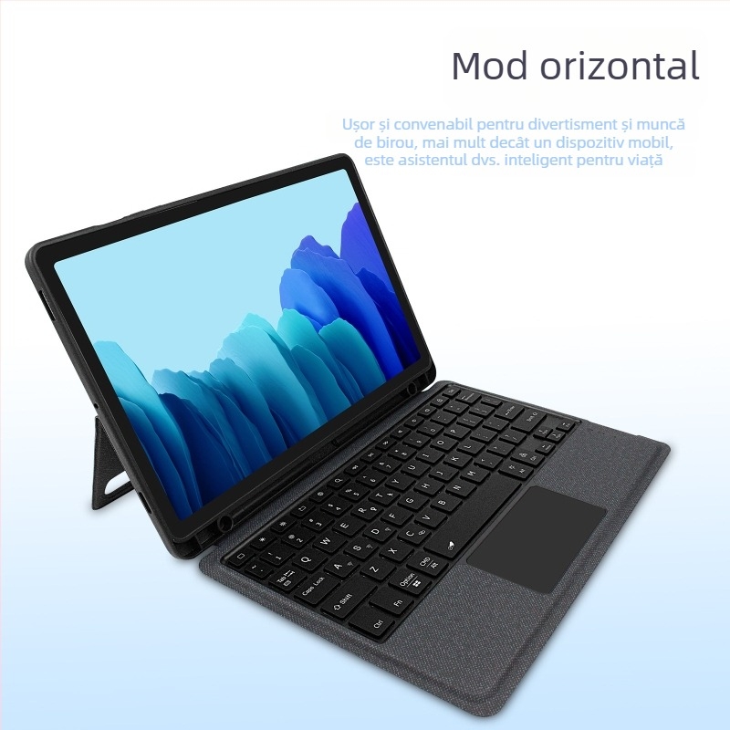 Tastatură Bluetooth wireless cu husă magnetică detașabilă pentru tabletă Samsung de 11 inch, suport ergonomic, dimensiuni 28.5 x 20.5 x 2.5 cm