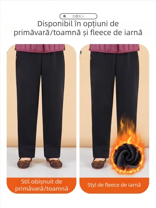Pantaloni de femei confortabili, croială largă, stil japonez/coreean, amestec bumbac-viscose (50-70% bumbac, 30-50% viscose), broderie, marcă Lady of the Tang Dynasty