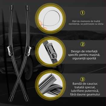 Ștergătoare fără ramă pentru Volkswagen Polo — cauciuc, brand Changxi, față și spate