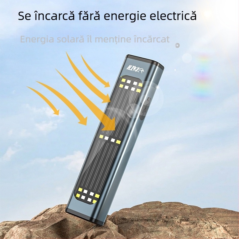  Lampă LED portabilă pentru lucru, bază magnetică, 15W, 5000mAh, încărcare solară, rază 100–200 m