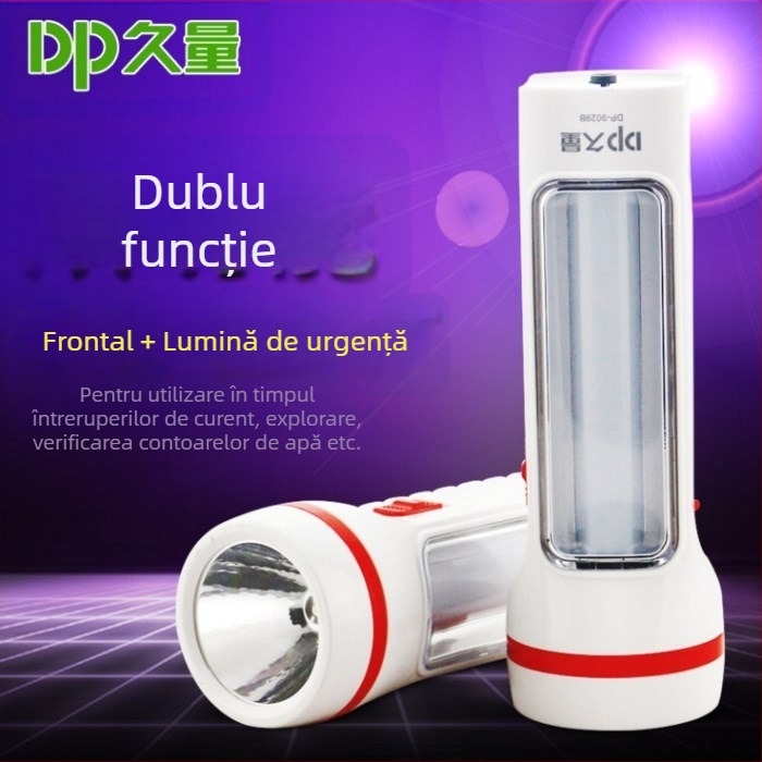 Lampă LED reîncărcabilă, lanternă multifuncțională pentru urgențe și reparații auto, baterie 800 mAh, 0.4W + 1.2W, rază până la 200 m