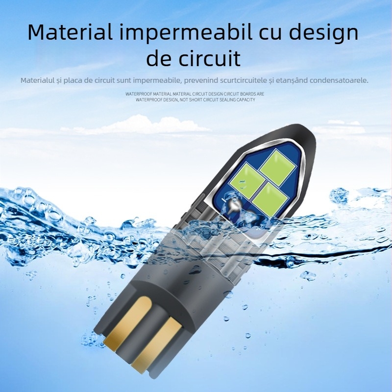 Lumină LED T10 pentru mașini, 6SMD-3030, carcasă din aluminiu, 12-24V, Jin Chida