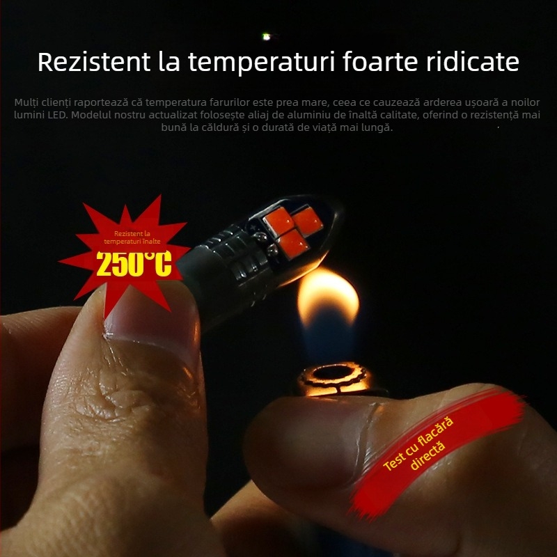 Lumină LED T10 pentru mașini, 6SMD-3030, carcasă din aluminiu, 12-24V, Jin Chida