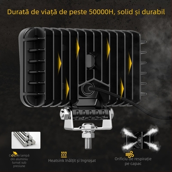 Lumină de lucru LED pentru vehiculele inginerești – 40W, 9-32V DC, 5700-6000K, 50.000 h, aluminiu 6063
