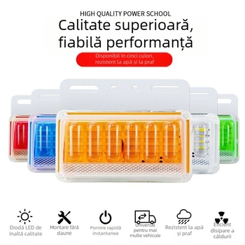Lumină LED laterală pentru camion/semiremorcă, 12/24V, 8W, IP68, 13.5×10.5 cm