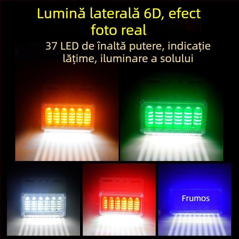 Lumină LED laterală pentru camion/semiremorcă, 12/24V, 8W, IP68, 13.5×10.5 cm