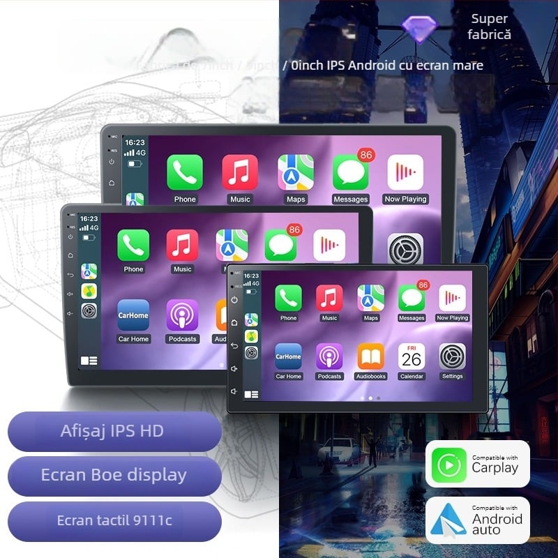 Sistem Android pentru navigație auto cu afișaj TFT de 7–10 inch, alimentare 12V, 4x55W, compatibil universal