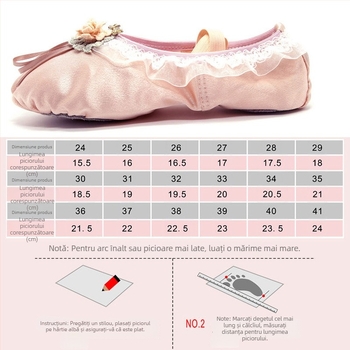 Pantofi balet Kefei, talpă moale, partea superioară din satin, stil coreean, pentru practică de dans pentru fete 1–16 ani