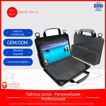 Geantă pentru laptop din piele PU pentru femei — impermeabilă și rezistentă la uzură, poliester, închidere cu fermoar, mâner de purtare detașabil