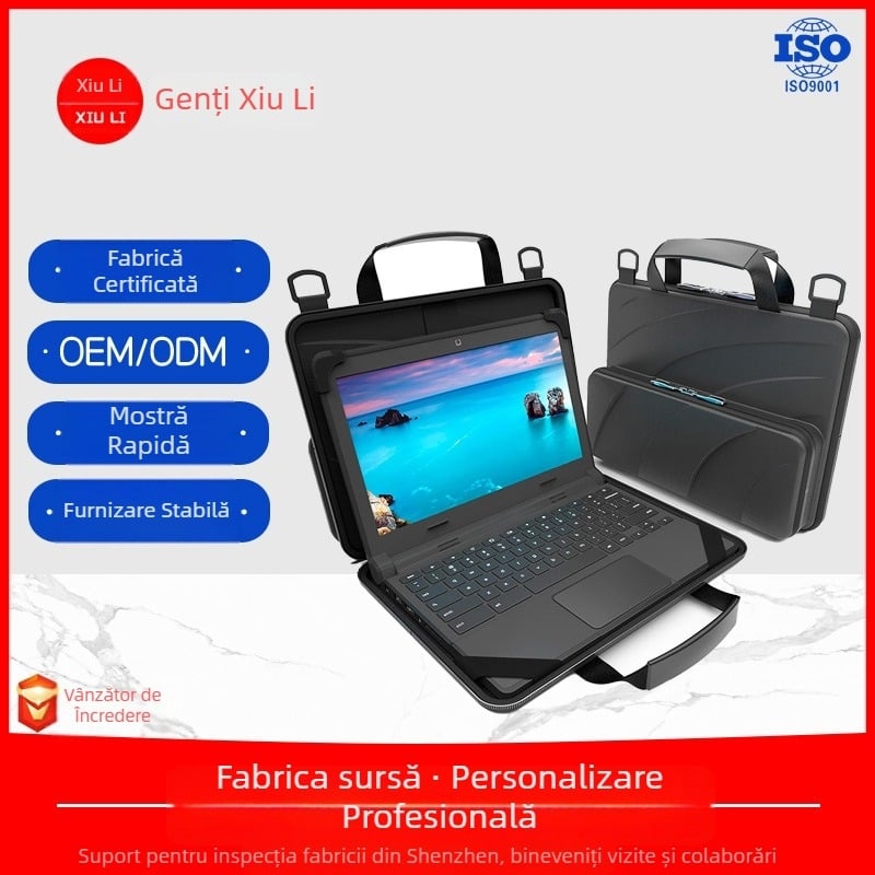 Geantă pentru laptop din piele PU pentru femei — impermeabilă și rezistentă la uzură, poliester, închidere cu fermoar, mâner de purtare detașabil