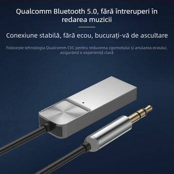 B27 receptor Bluetooth pentru mașină, Transmițător audio 3,5 mm, Bluetooth 5.0, AUX, Plug-and-Play