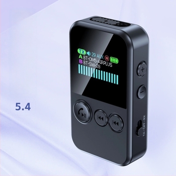 MP3 player Bluetooth 5.4 cu card TF, mufă 3,5 mm, TX/RX dual, rază de 10 m