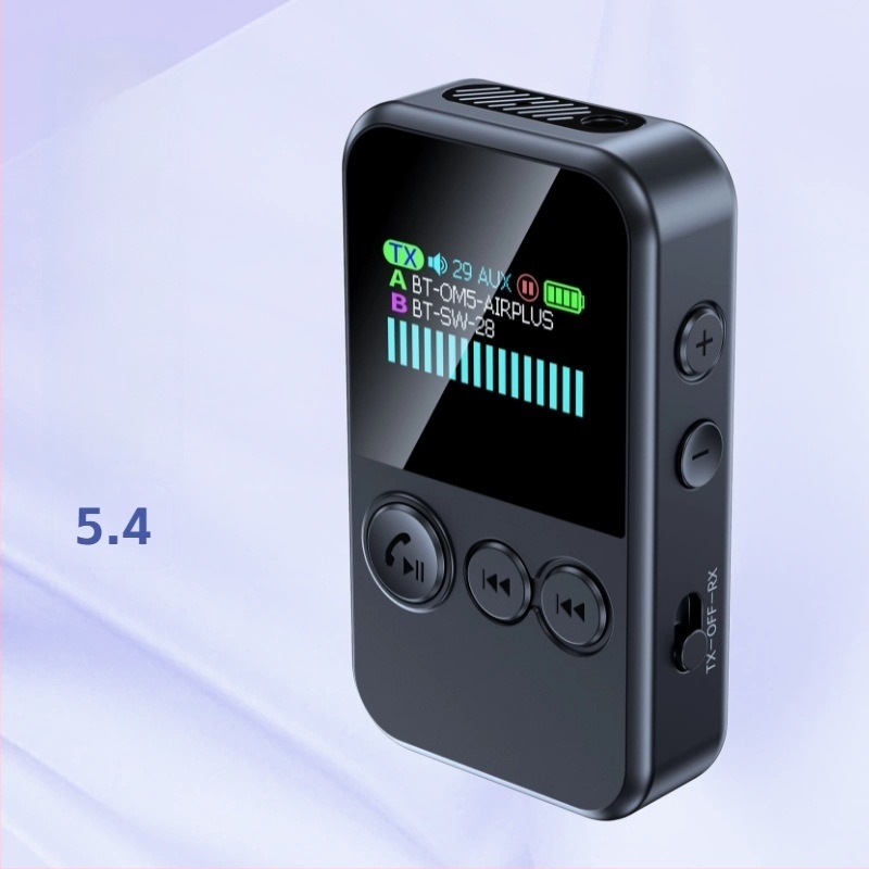 MP3 player Bluetooth 5.4 cu card TF, mufă 3,5 mm, TX/RX dual, rază de 10 m