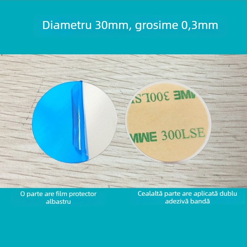 Suport auto pentru telefon HQKJ130 – Placă magnetică din oțel inoxidabil, finisaj lucios, adeziv puternic 3M, compatibil cu majoritatea mărcilor și toate modelele pentru telefoane și tablete