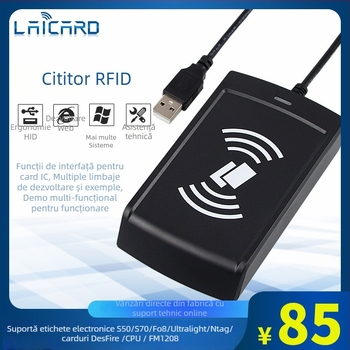 T6-AU-10-01 Cititor USB fără contact pentru carduri S50/S70/Ultralight/CPU, 13.56 MHz