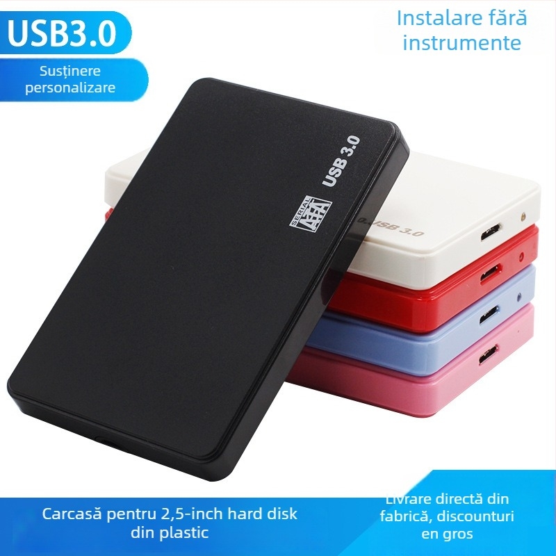 Carcasă externă pentru hard disk USB 3.0, plastic ABS, suport până la 2TB
