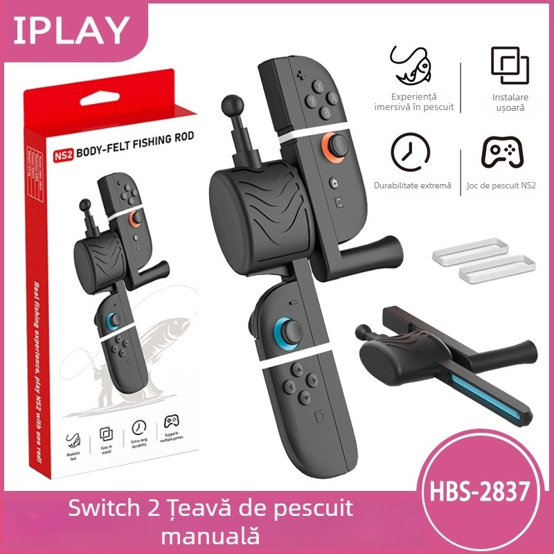Mâner pentru undiță pentru Nintendo Switch a 2-a generație Joy-Con, model HBS-2837, material ABS, ambalaj 1 bucată, versiune simplificată