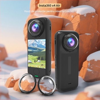 Oglindă protectoare Insta360x4 Air — ABS + sticlă securizată, compatibilă cu Insta360x4 Air, logo personalizabil, set de 2 bucăți