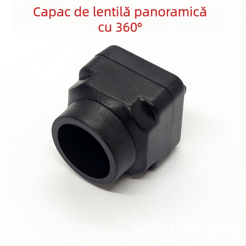Suport de cameră frontală auto cu lentilă panoramică 360° — Model YJT14, carcasă PC, Rezoluție 720x680, Alimentare 12V, Unghi reglabil 120°