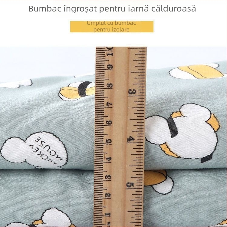 Sac de dormit pentru bebeluși, realizat manual din bumbac, de iarnă, gros, cu picioare separate