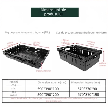 Cos de afișare legume și fructe, din plastic, stackable