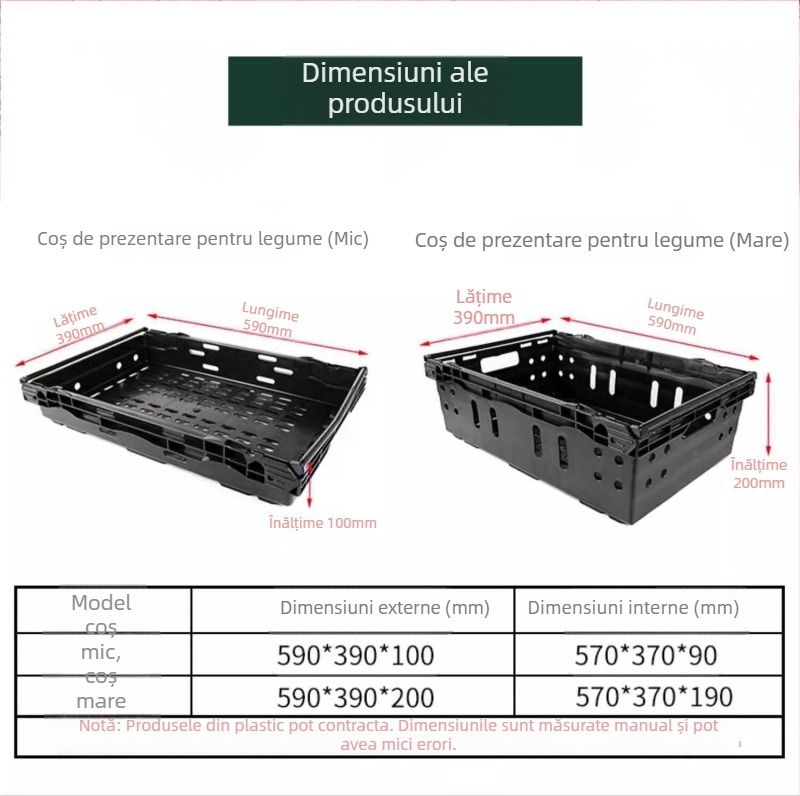 Cos de afișare legume și fructe, din plastic, stackable