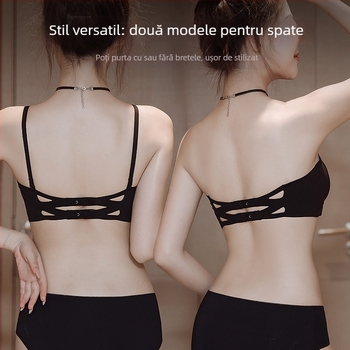 Sutien fara bretele, wireless, fara cusături, invizibil sub haine; cupe 1/2, modele subțiri; bretele detașabile duble