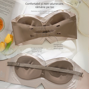 Sutien fara bretele, wireless, fara cusături, invizibil sub haine; cupe 1/2, modele subțiri; bretele detașabile duble