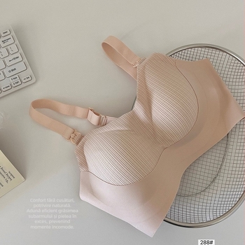 Sutien de alăptare cu închidere frontală, cupă dublă de susținere, anti-cădere, cupe modelate subțiri, postpartum