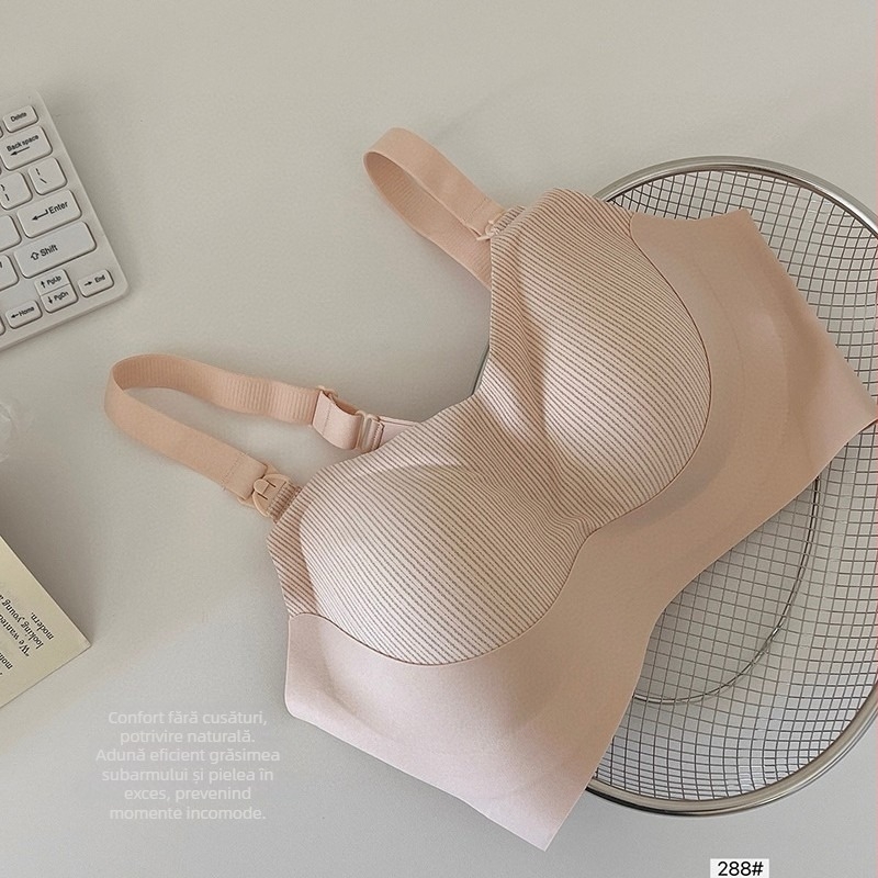 Sutien de alăptare cu închidere frontală, cupă dublă de susținere, anti-cădere, cupe modelate subțiri, postpartum