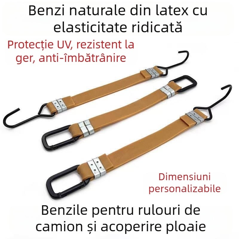 Curea elastică din latex pentru prelata de camion, lățime 23 mm, lungime personalizabilă, pentru prindere, marca Riken