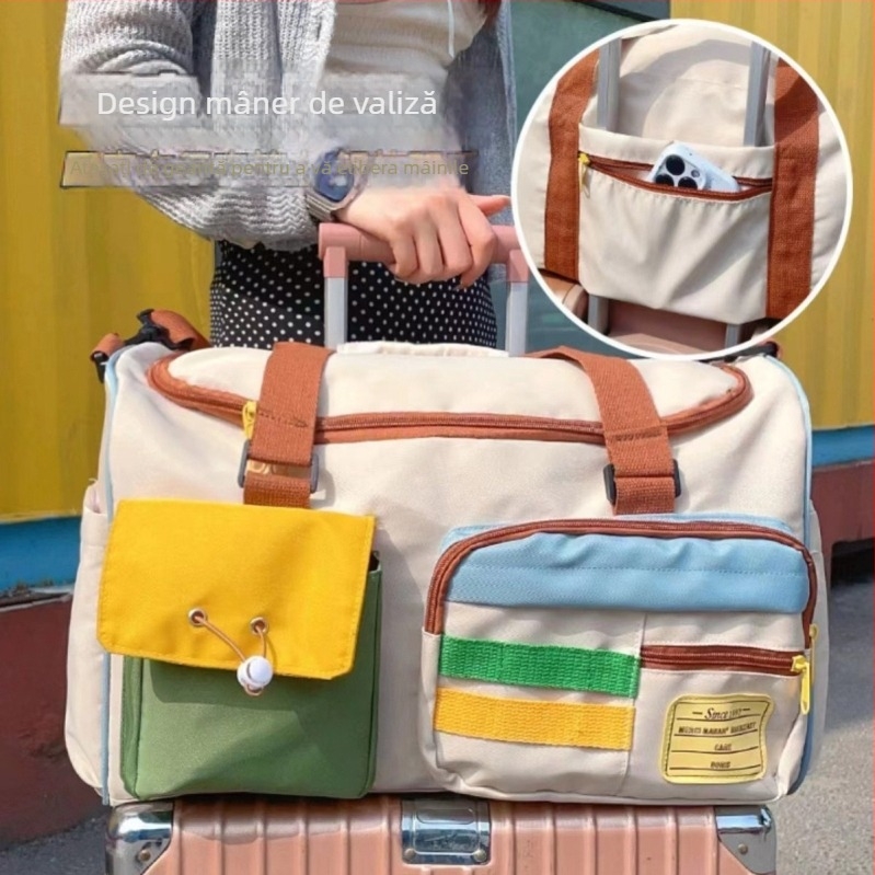 Geantă de călătorie pentru distanțe scurte, capacitate 20–35 L, material Oxford, căptușeală PU, stil călătorii de agrement, poate fi folosită ca geantă suplimentară pentru bagaje