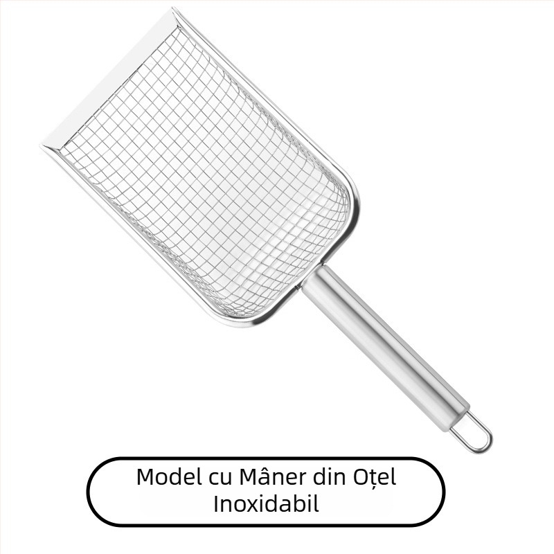 Lingură pentru nisip de pisică, din oțel inoxidabil, cu mâner – brand GF, etichetă privată posibilă, neimportată