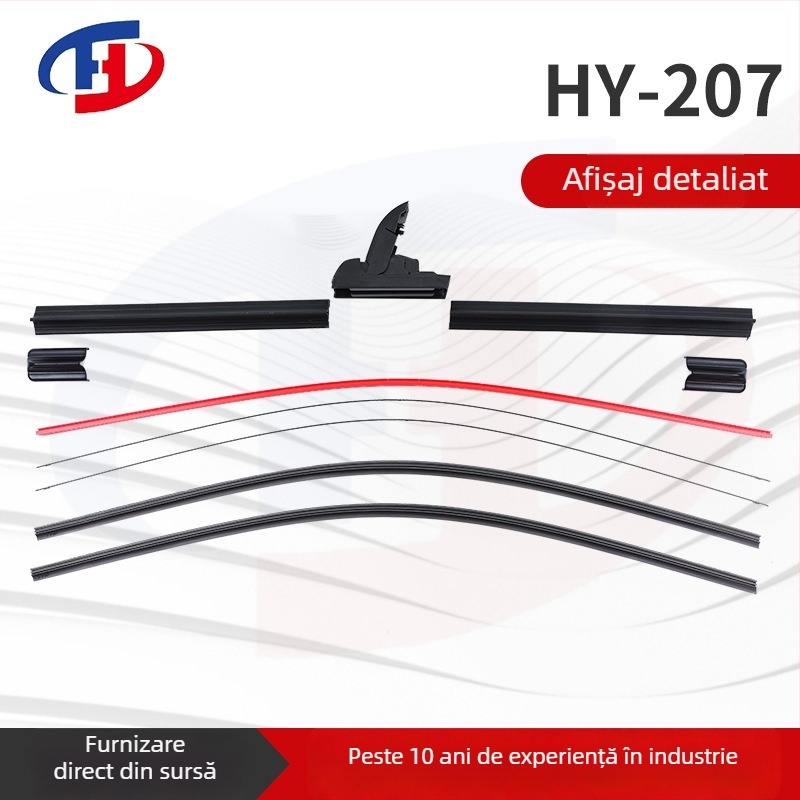 Ștergător fără ramă, bandă dublă de cauciuc (180° ștergere, 24V, material clasă A, X6)